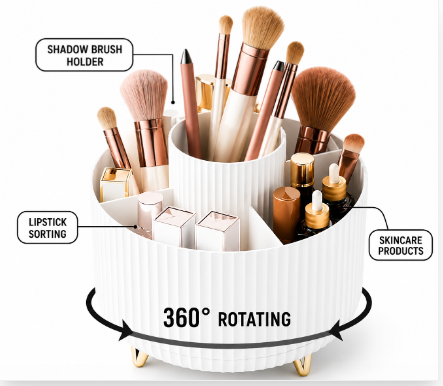 Beyond Glow™ Your Perfect Vanity – 360 Rotating Organizer