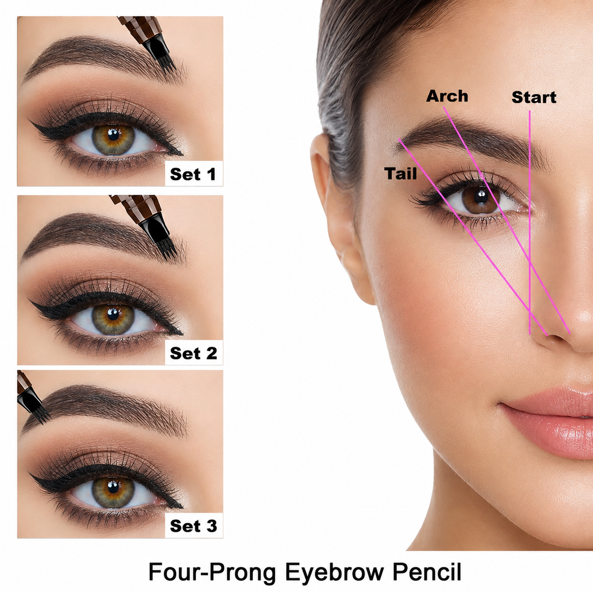 Beyond Glow™ Flawless Brow Pencil Set — 3-Piece Waterproof All-Day Wear