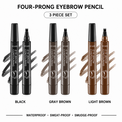 Beyond Glow™ Flawless Brow Pencil Set — 3-Piece Waterproof All-Day Wear