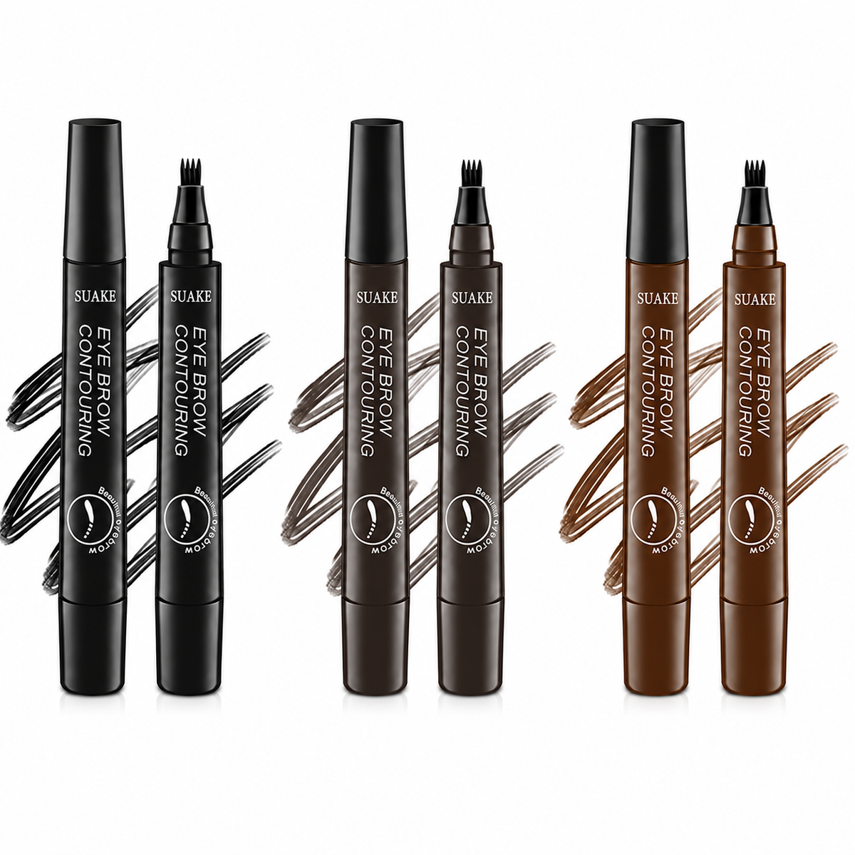 Beyond Glow™ Flawless Brow Pencil Set — 3-Piece Waterproof All-Day Wear
