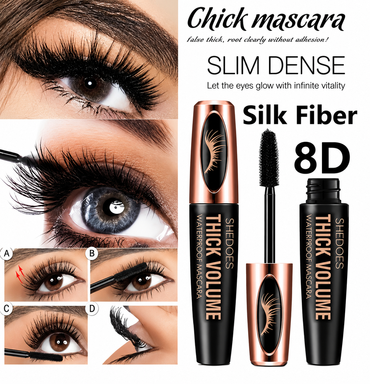 Beyond Glow™ 8D Fiber Mascara – Bigger, Bolder Lashes. Waterproof