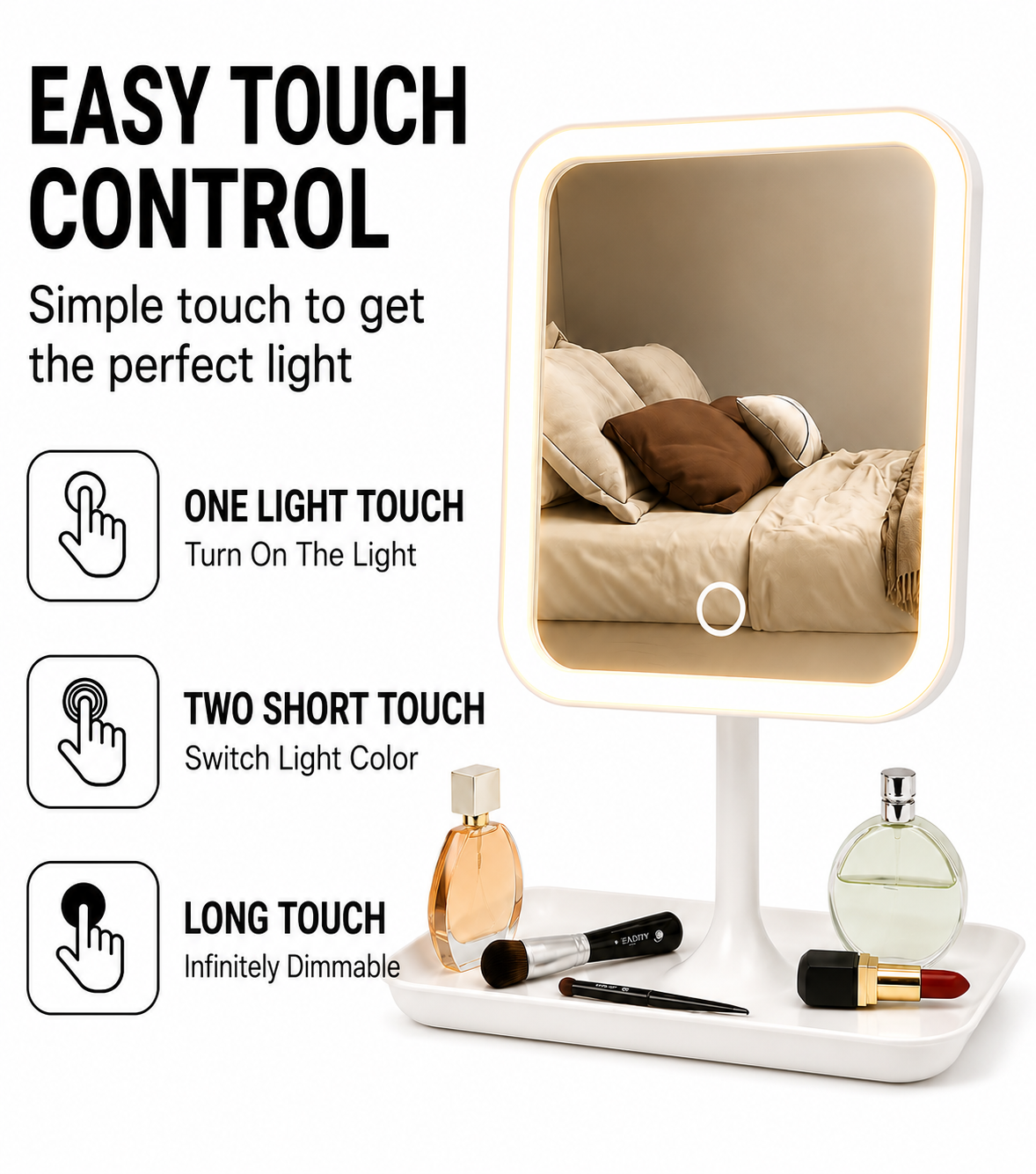 Beyond Glow™ True Glow Mirror — Rechargeable LED Vanity Light