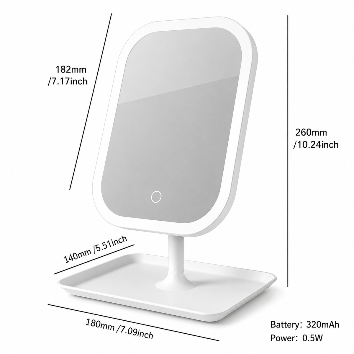 Beyond Glow™ True Glow Mirror — Rechargeable LED Vanity Light